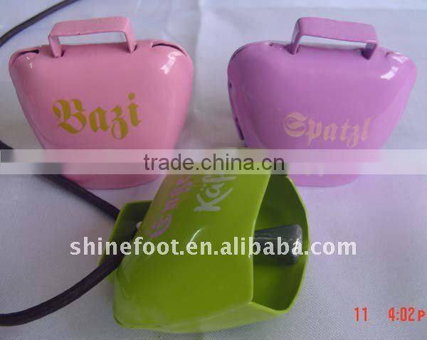 1.8inch metal cowbell A2-140 in many colors with design lanyard for dogs as noisemaker (E120)