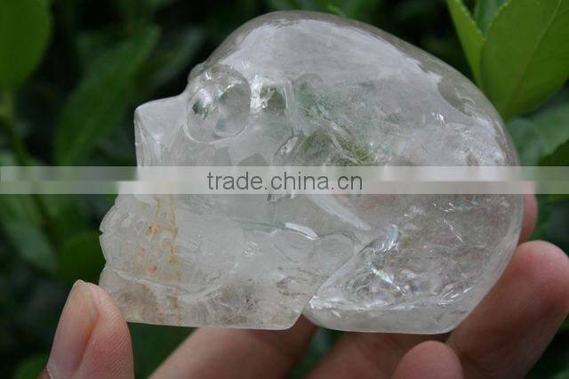 NATURAL ROCK Clear Quartz Crystal Skull
