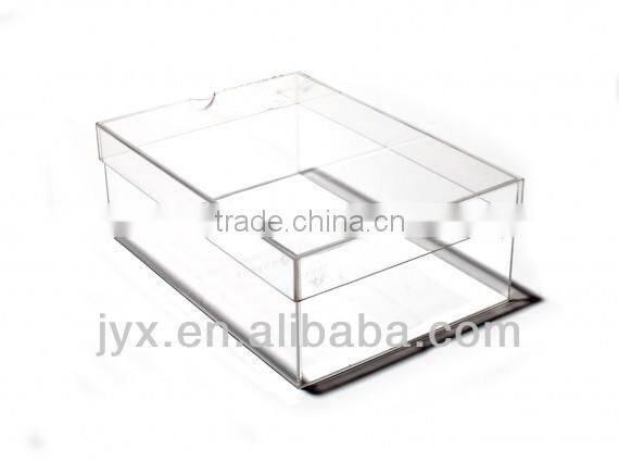 Clear plastic stackable shoe storage box