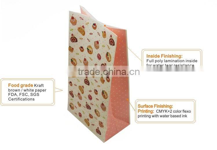 Stand up recycle gift paper bag with print logo for gift packaging