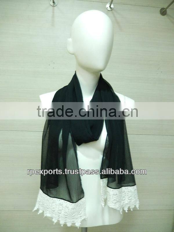 new fancy polyester lace scarf 2014