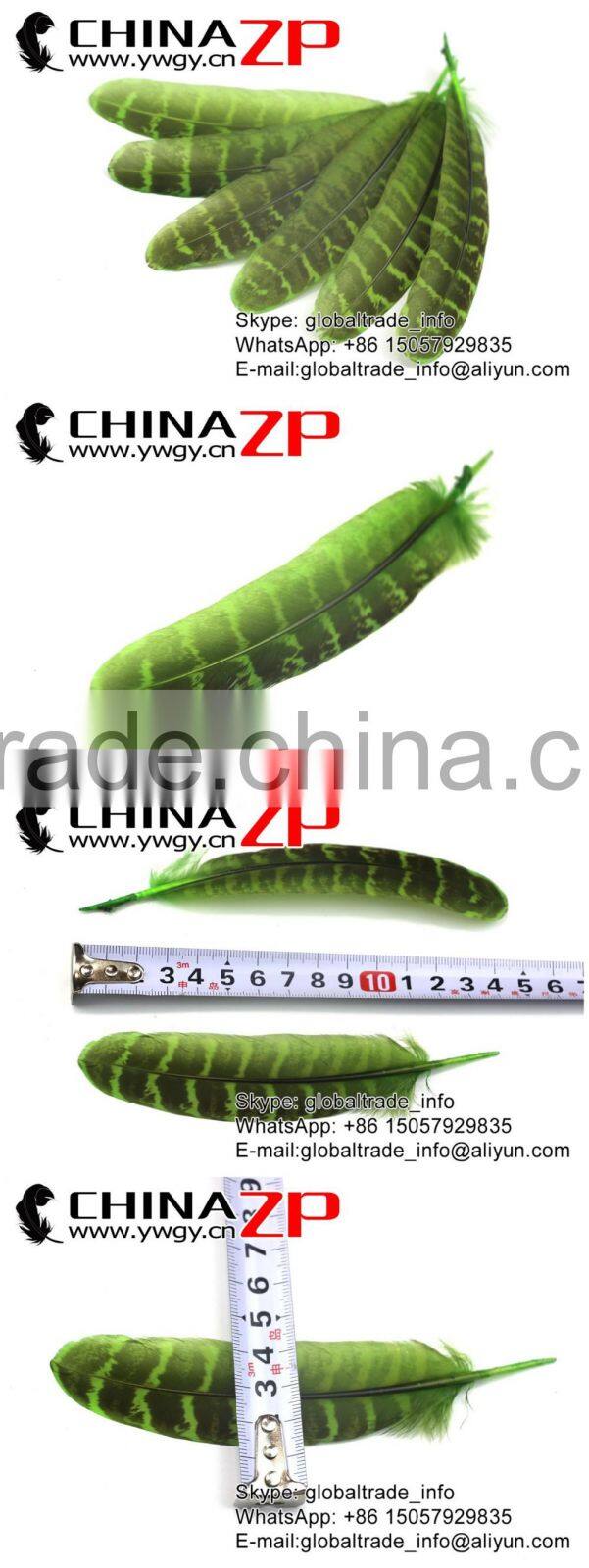 ZPDECOR Feather Dyed Green Hen Ringneck Pheasant Wing Quills Feather