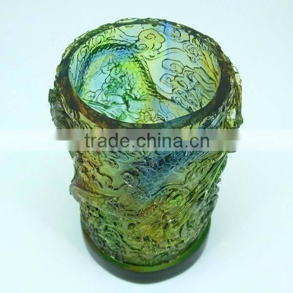 the liuli crystal craft the bamboo shaped penholder BS163