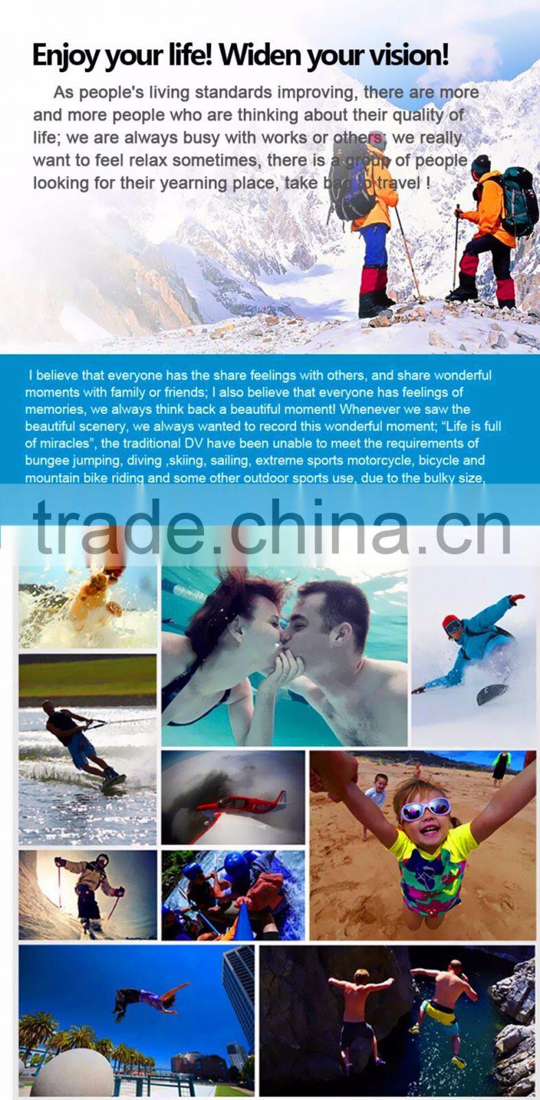 Ambarella A7 Plus Remote Control Underwater WIFI 4K Sport Action Camera