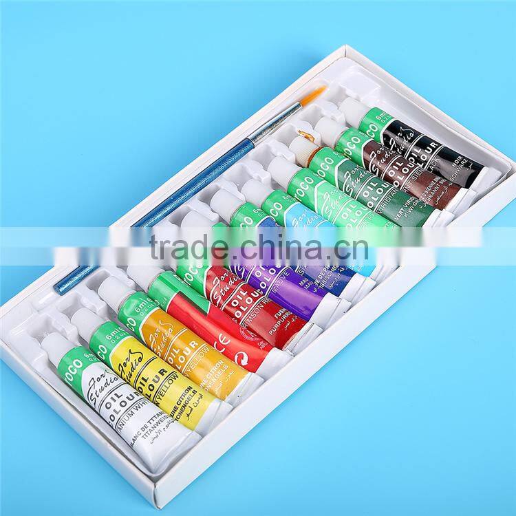 Artist's quality oil colour paints set 12 x 6ml tubes, school oil colour paints sets for students wholesale