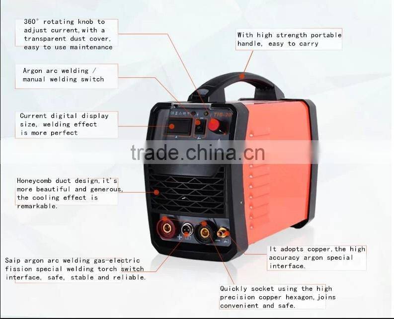 Portable MMA TIG Welding Machine, Single Phase AC 220V, IGBT Type