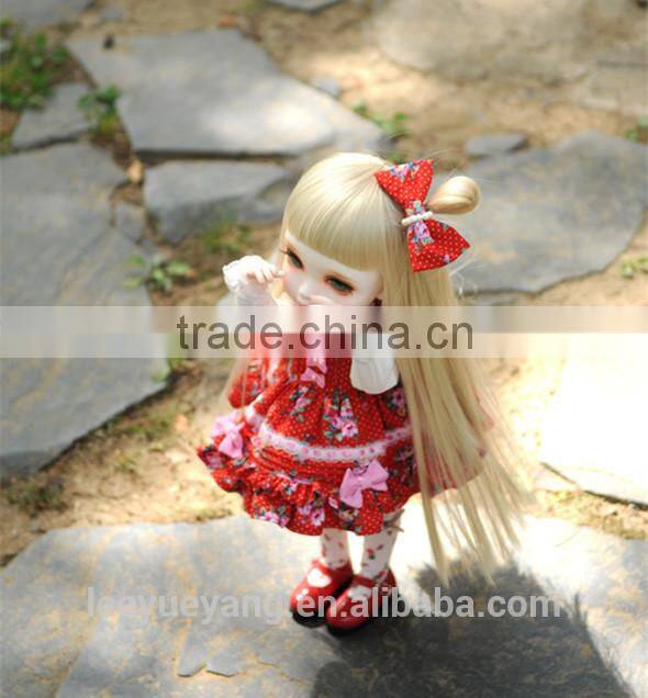 High quality heat resistant blonde straight 1/3 BJD doll wigs