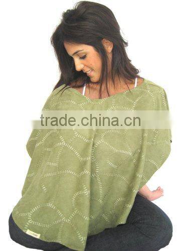 Adjustable neck round jacque woven plus size Front and back cover breastfeeding baby car set cover