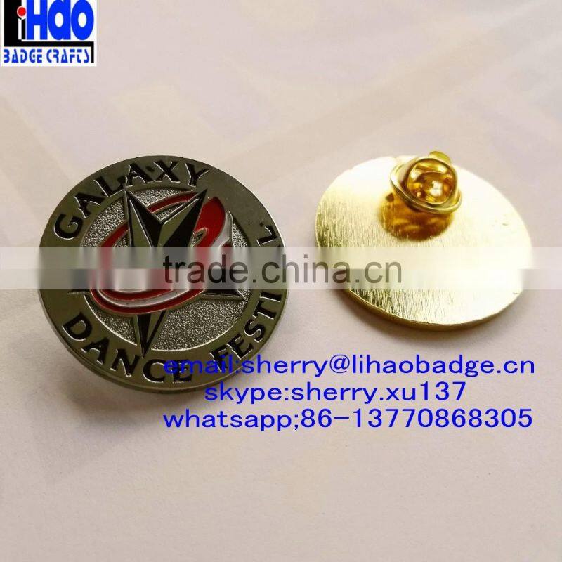 Custom die casting round lapel pin badge/Beautiful star Lapel pin/silver star badge