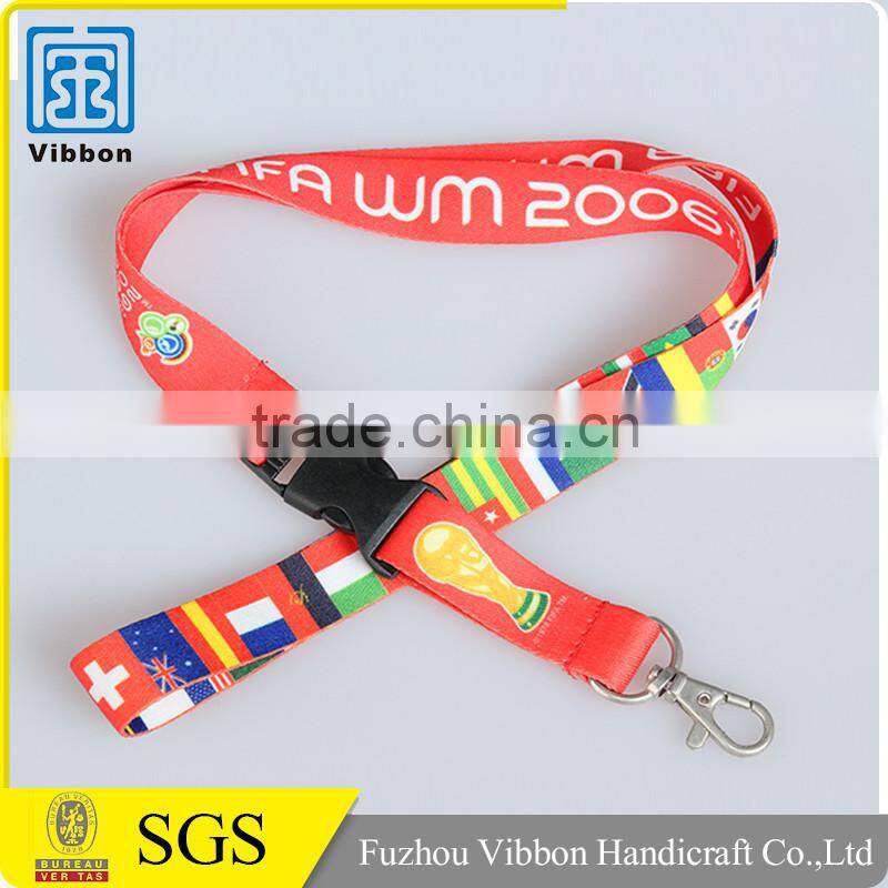 Top quality thick colorful polyester cheap custom lanyards