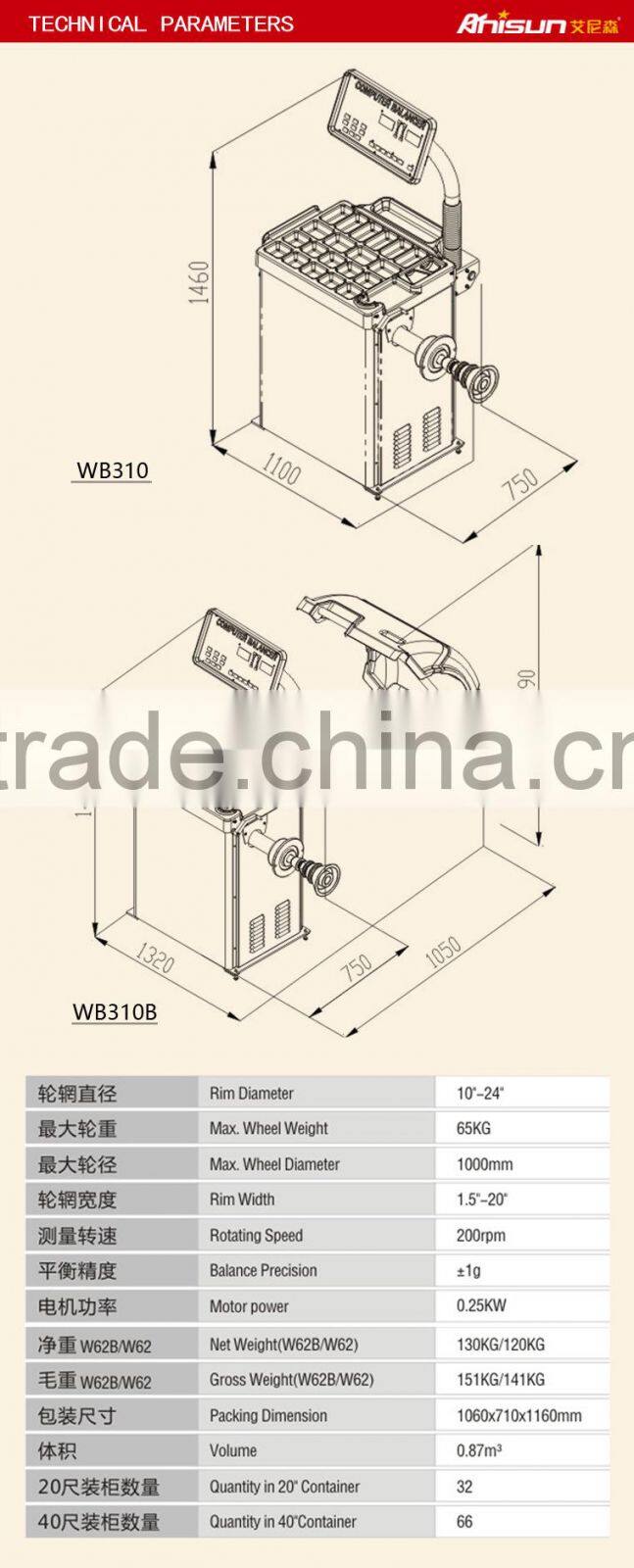 Full Automatic Computer Wheel Balancer Price/Used Car Wheel Balancing Machine Price