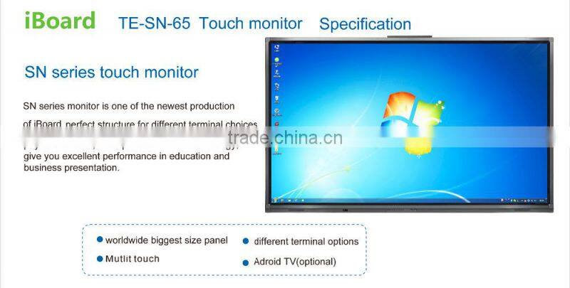 Hot sales IR interactive flat panel display 65inch led touch screen monitor