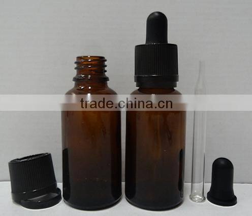 Essential Oil Industrial Use and Dropper Sealing Type Hot selling 30ml glass e liquid dropper bottles with pipette and black cap