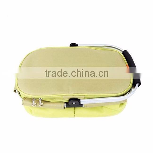 Best selling promotional top quality collapsible Insulated folding picnic basket