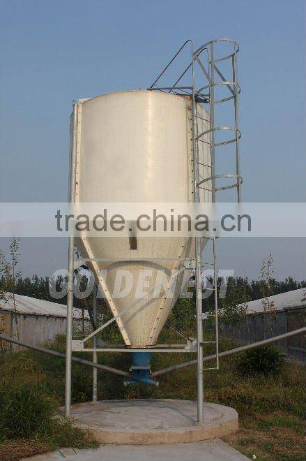 Galvanized silo bins for poultry farm feeding system