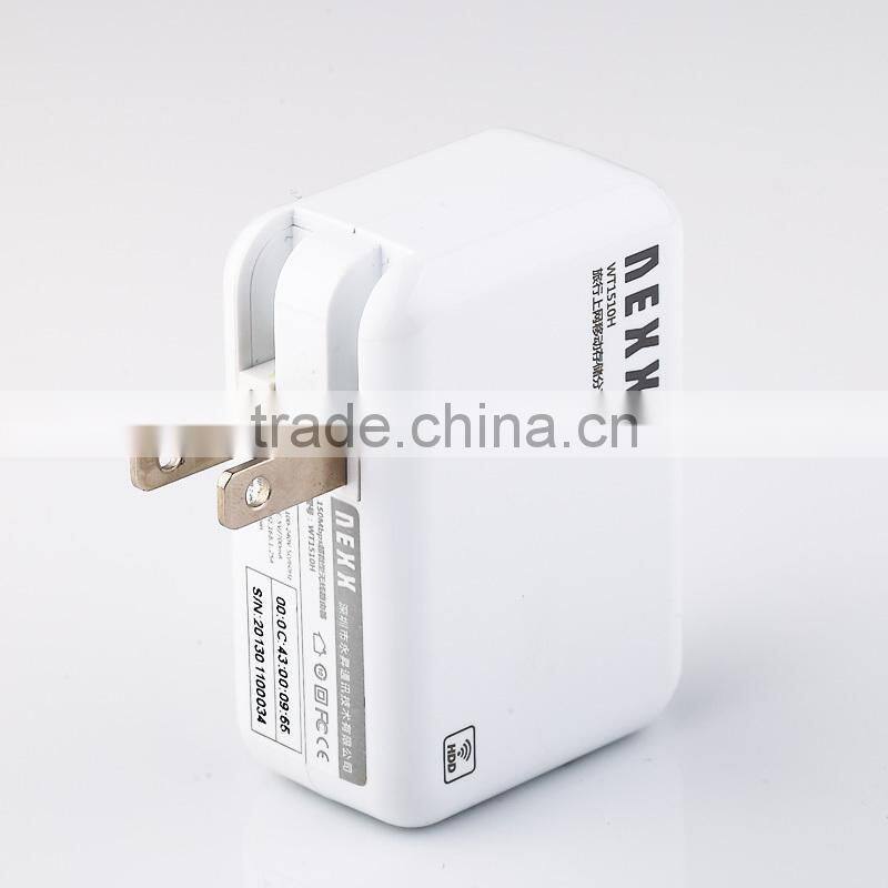 4 in 1 mini portable wireless repeater and wifi router with charge device storage function