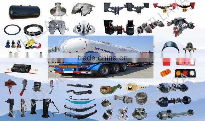 Tri-axle dry bulk cement tanker , cement bulker truck trailers with air compressor