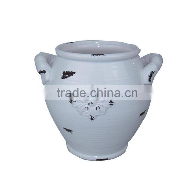White chinese ceramic vase for flower decoration