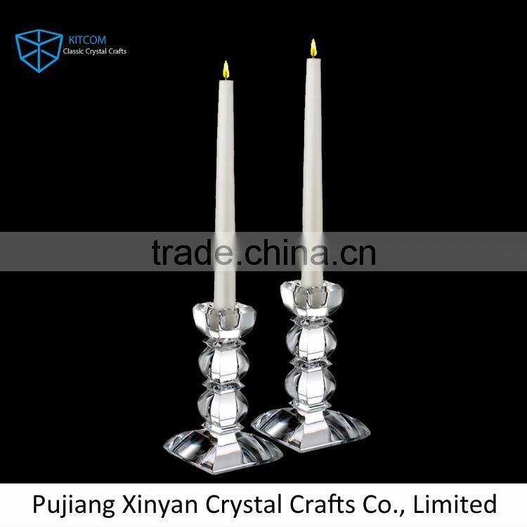 Latest Arrival excellent quality crystal square candle holder 2016
