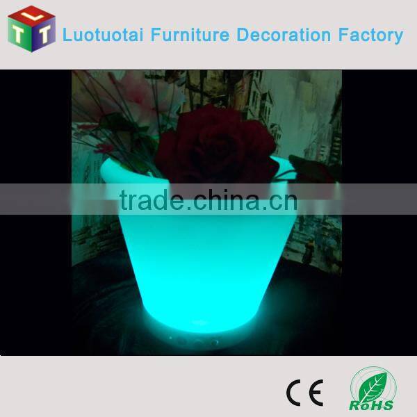 Rechargeable luminous home/garden/outdoor decorative round led pot/vase