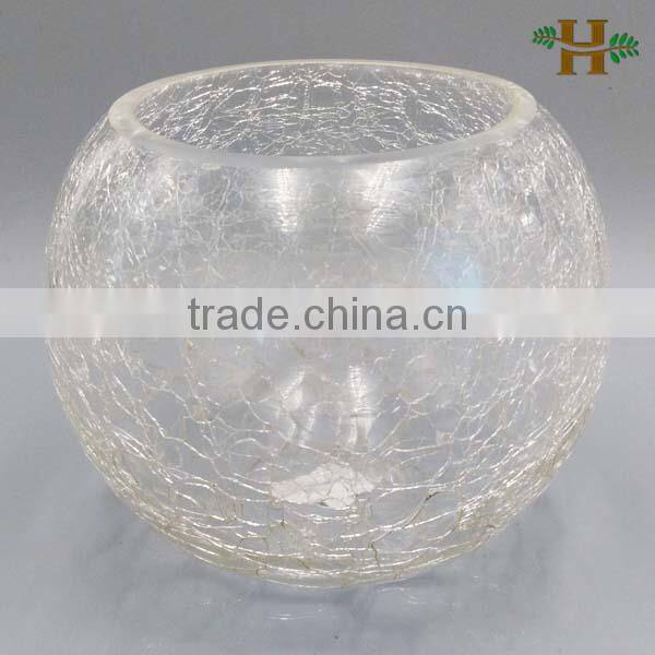Handmade Round Ball Crackled Flower Vase