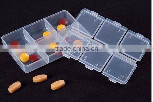 cy275 New Mini Portable Empty Braille 6 Cells Pill Medicine Drug Storage Case Box