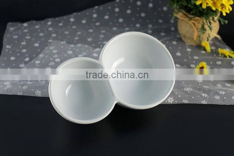 Eco ware factory suppliers dual shape ceramic dipping oil bowls