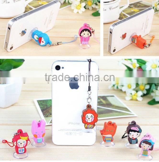 Supply creative cartoon lion mobile phone chain & dust plug & mobile phone holder