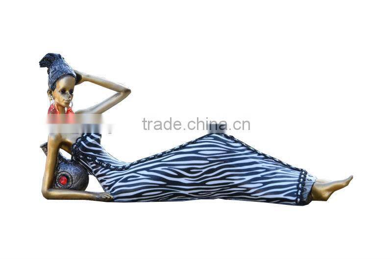table decoration resin fabric african lady candle holder souvenir