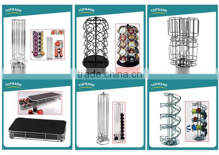 Big Coffee Pod Holder Rotating Revolving Metal Coffee Capsule Storage Tower Rack