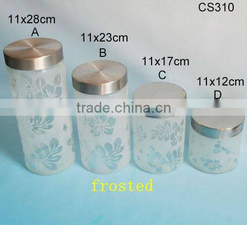 4 pcs clear empty canning glass jar with metal lid
