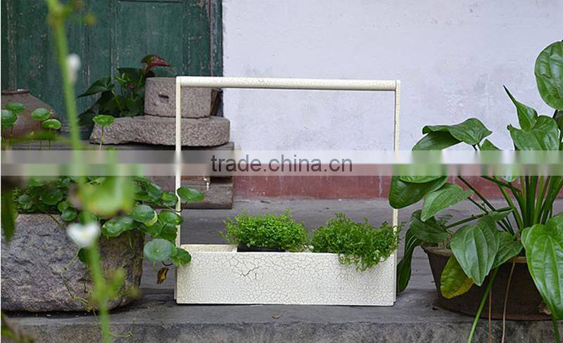 Good quality wholesale price antique succulent flower pot with handle