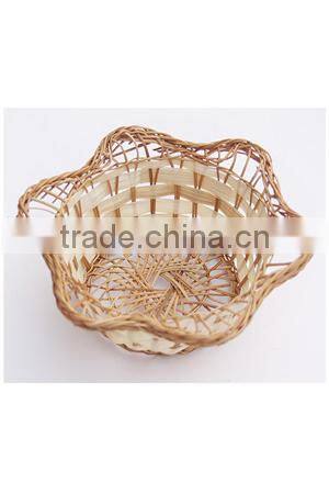 flower shaped delicate wicker fruit basket
