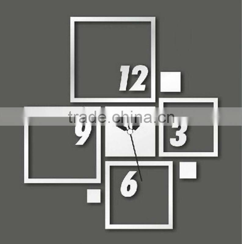 3D Mirror Wall Clock Sticker
