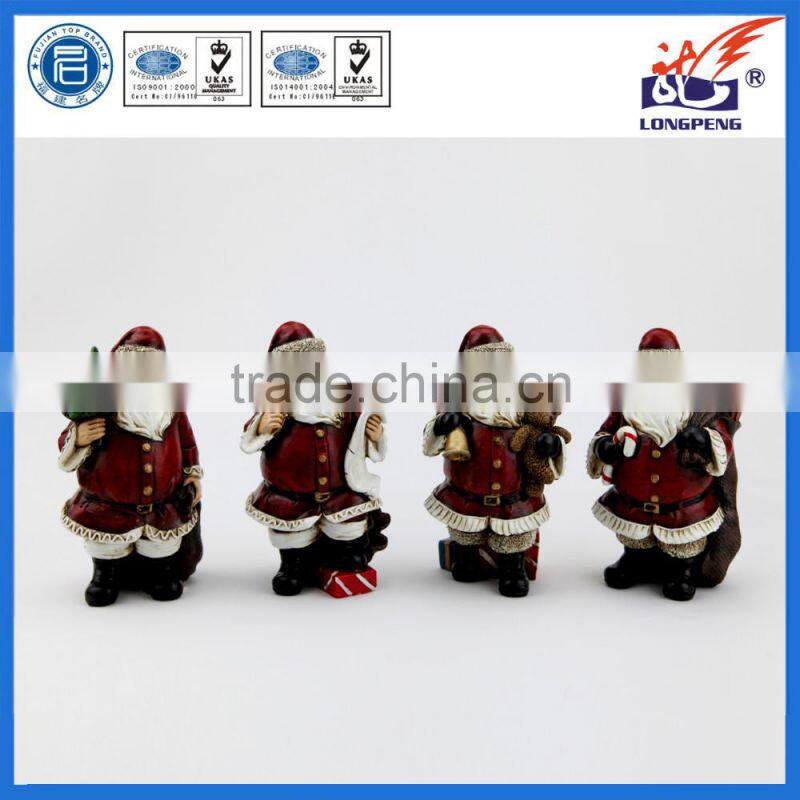 Polyresin Christmas Small Size Santa Claus Figure for Home Decoration