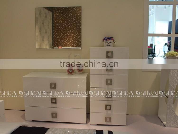 New! 6 Piece Queen Size White Modern Platform Bed Room Furniture Bedroom Set