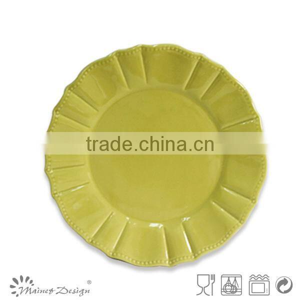 ceramic dinner plate solid color glazed