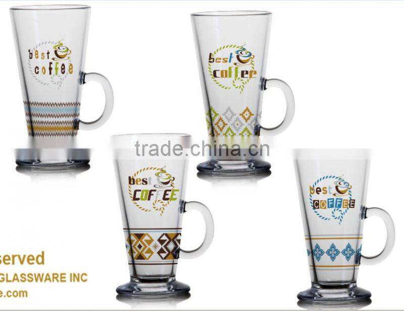 9oz 10OZ Irish glass coffee mug drinking glass cup set