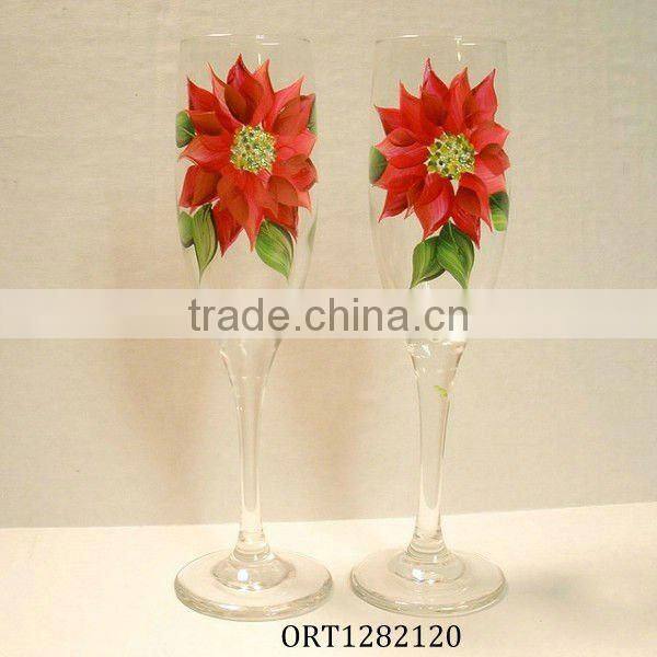 hand painted wine glass cup colorful goblet
