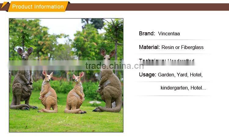 china supplier wholesale fiberglass kangaroo animal resin sculptures