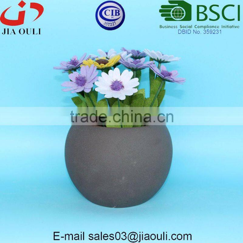 Decorative pattern design glazed white ceramic flower pots for home and garden