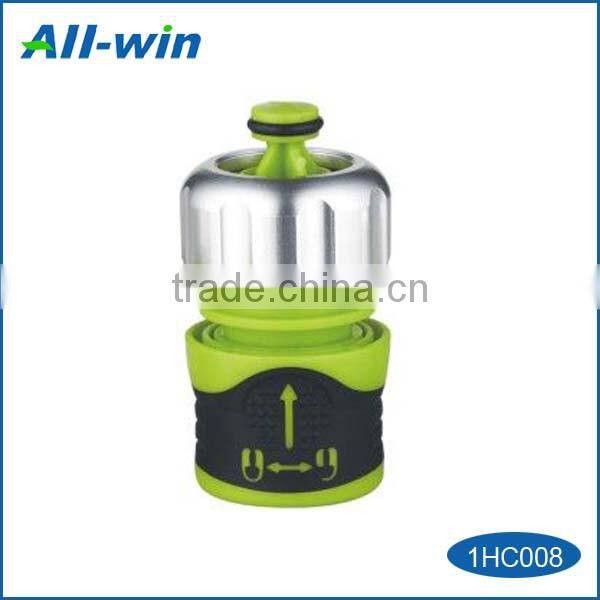 High-quality garden hose connector with aluminum cap and water stop