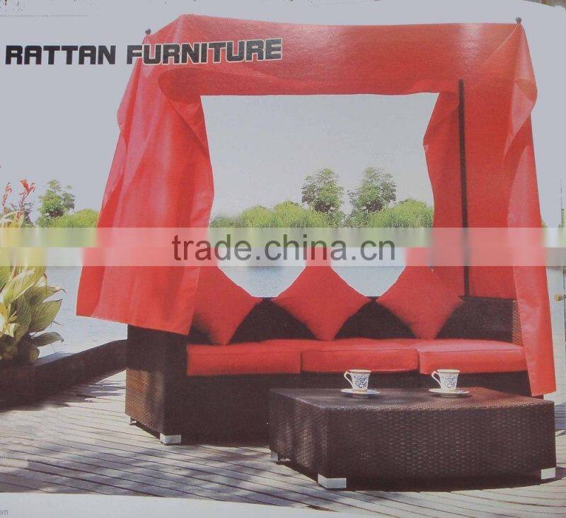Moder PE wicker sectional sofa furniture for gardens sofa with canopy
