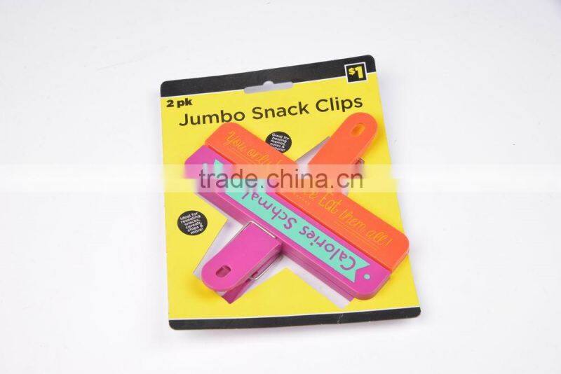 Jumbo size PK/2 plastic handy food bag clips grip clamp for chip coffee snack cereal bread keep dry fresh
