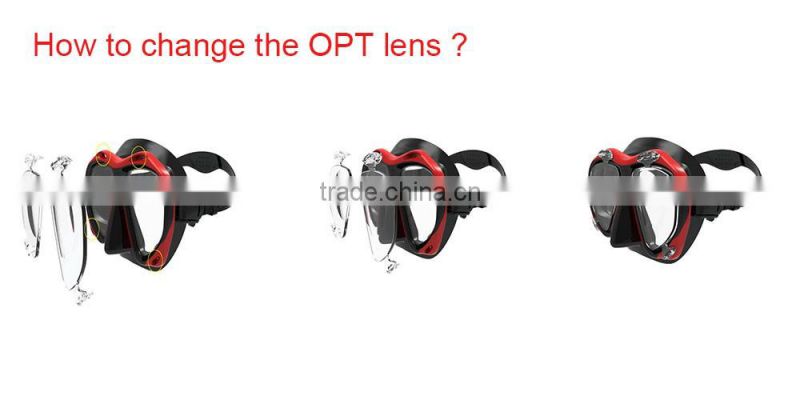 Optical diving mask with tempered glass for myopia and presbyopia OPT lens