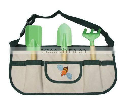 2016 hot sale!! new fashionalbe garden tool set in apron for kids and chrildren
