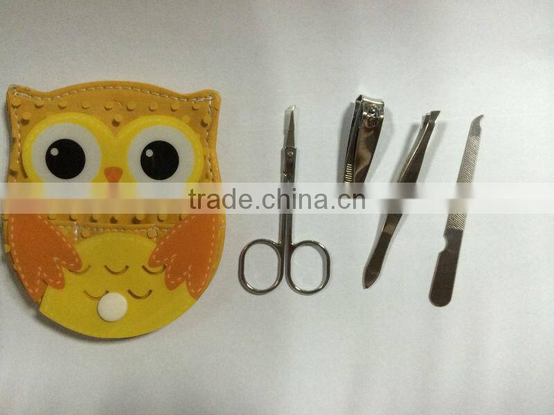 4pcs night owl typed gifts stainless steel metal category Manicure Set/Beauty Set/Pedicure Kit
