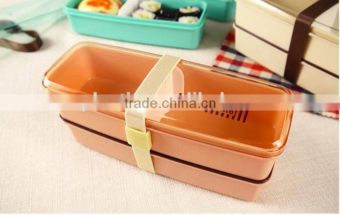 Cute Lunch Box Bento with Chopsticks High Heat Resistance Gift made in China,CUSTOM plastic lunch box,hot new product for 2015