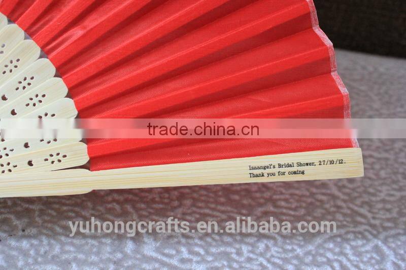 Red color bamboo wedding fan wholesale