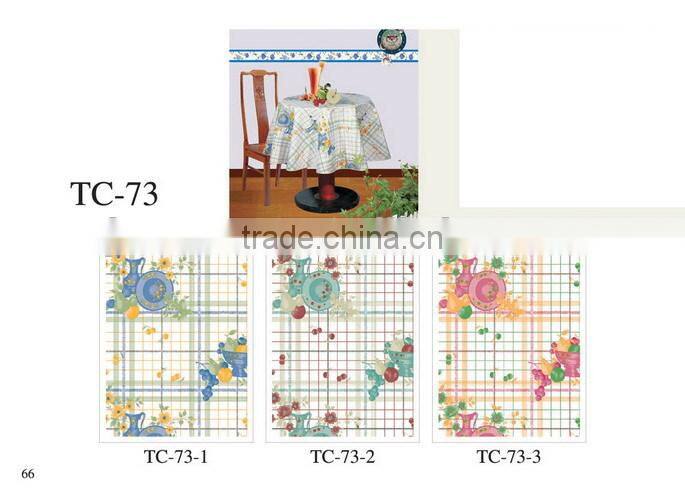 2014 Designed Printed PVC table cover cloth with falannel back , Direct factory/Manufactory supply/industrial